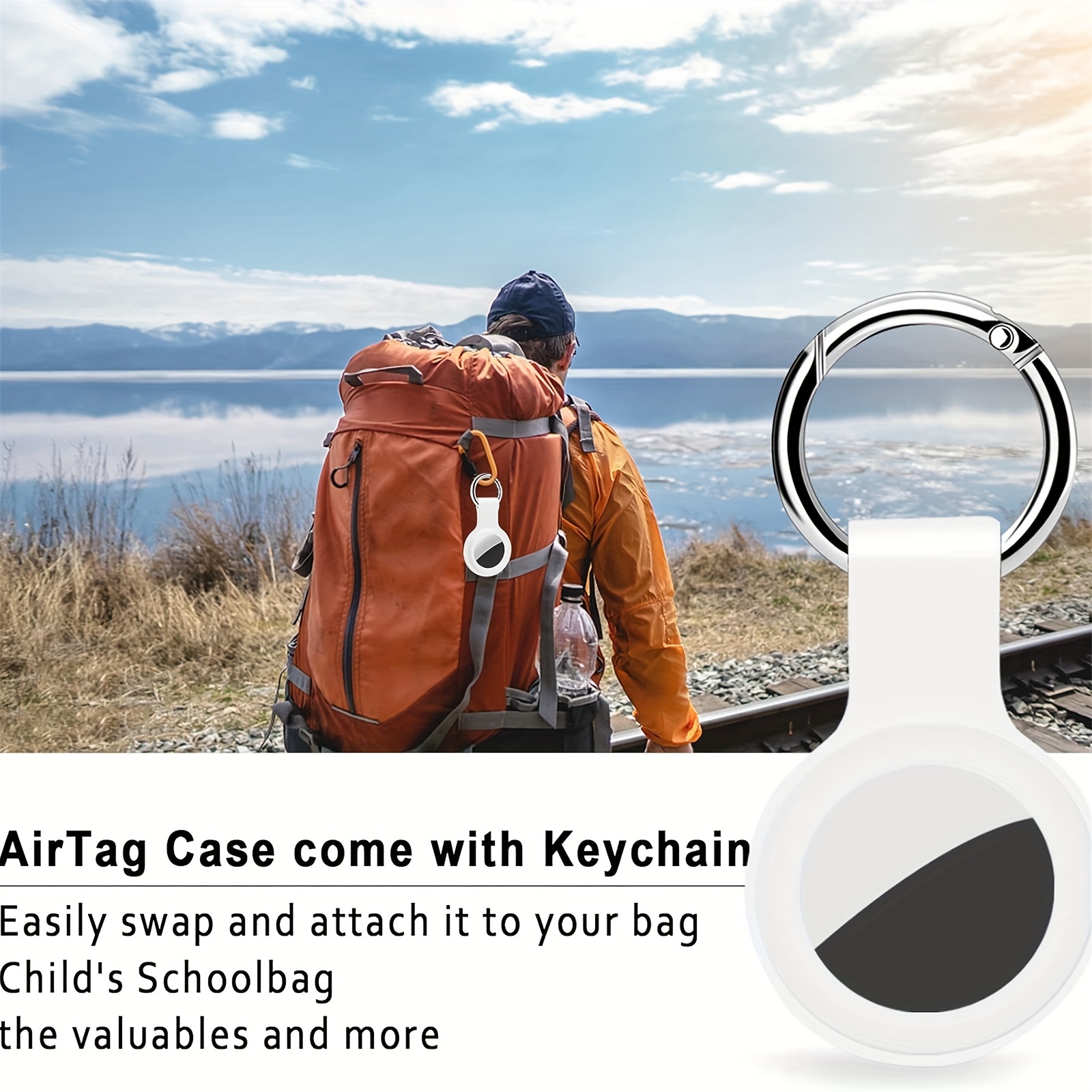 Bonito soporte para AirTag de dibujos animados, llavero compatible con  Apple AirTag, rastreador de llavero GPS Airtag con llavero, cubierta  protectora