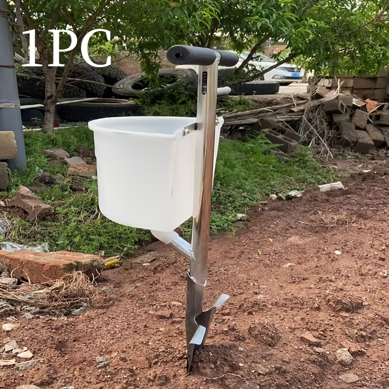 TEMU 1/2pcs Farm Use Corn Point Fertilizer Spreader, Garden Fertilizer Application Tool, Metal Material, Multi-functional Fertilizer Distributor For