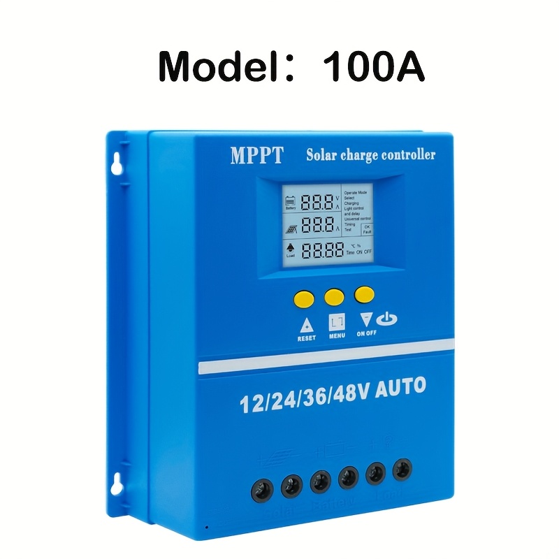 120a 100a 60a mppt solar charge controller with lcd backlight   usb 5v 2a output 12v 24v 36v 48v auto voltage lithium pb battery compatible   voltage reverse polarity short circuit protection solar panel regulator