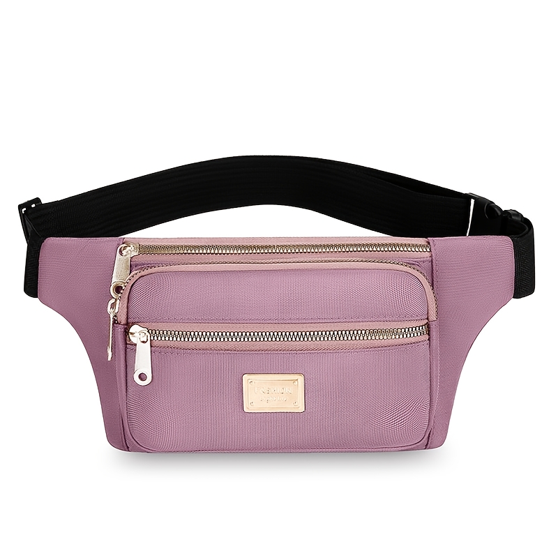 2pcs Adjustable Waist Bag Set with 4-Zipper Pockets