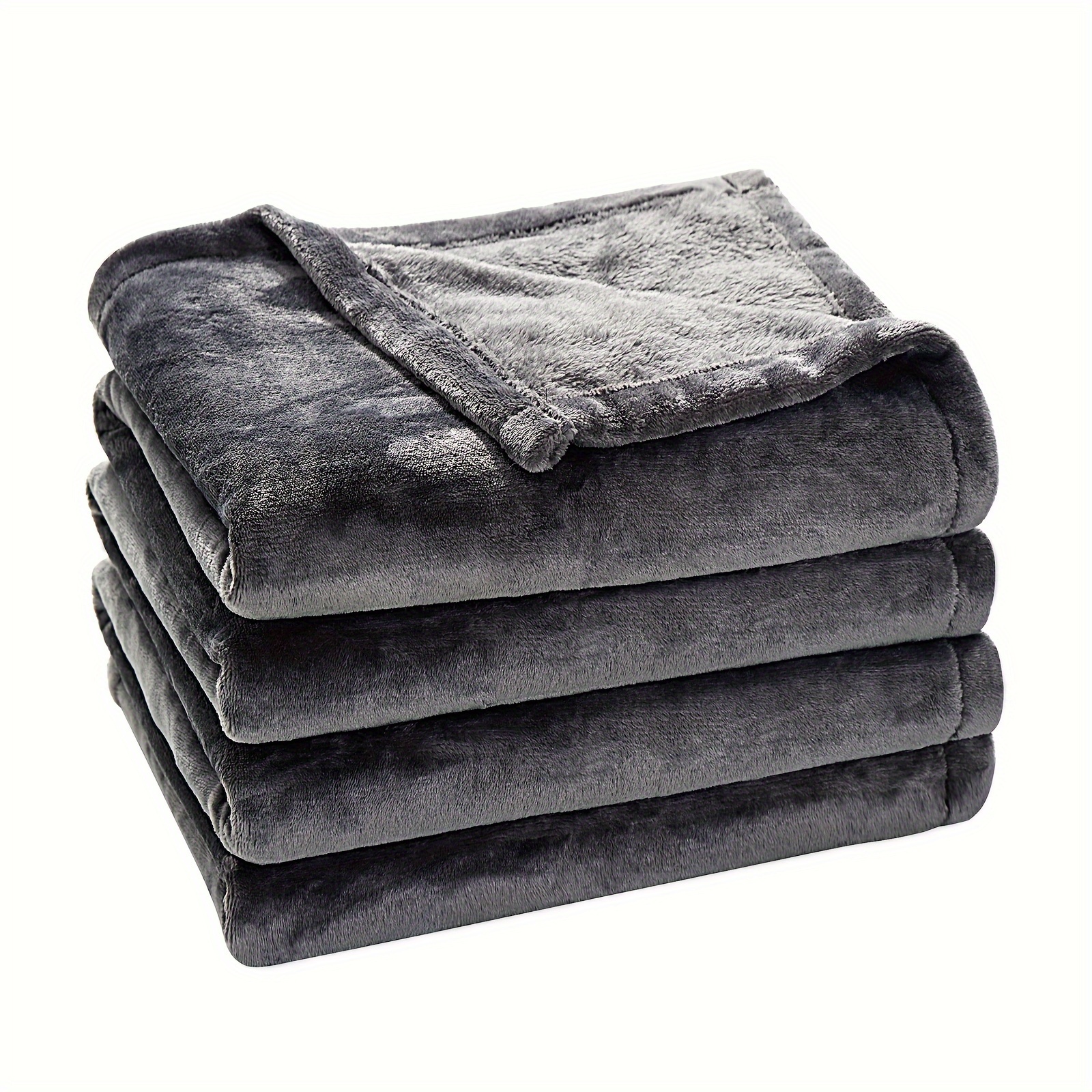 

Fleece Blanket Twin Bed Blanket For Couch, Bed, Camping, Travel-lightweight Fuzzy Comfy Flannel Blanket 66"x90", Super Soft & Warm Blankets For All Season, Dark Grey