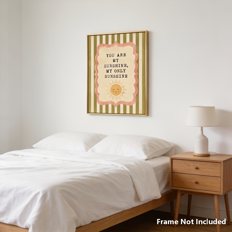 Unframed Retro Nursery Wall Art Poster, You Are My Sunshine