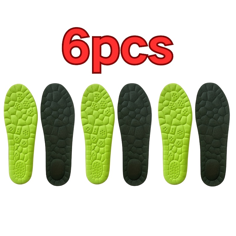 6pcs Lightweight Soft Insoles, Soft, Elastic, Breathable, Comfortable For Sports And Casual Shoes