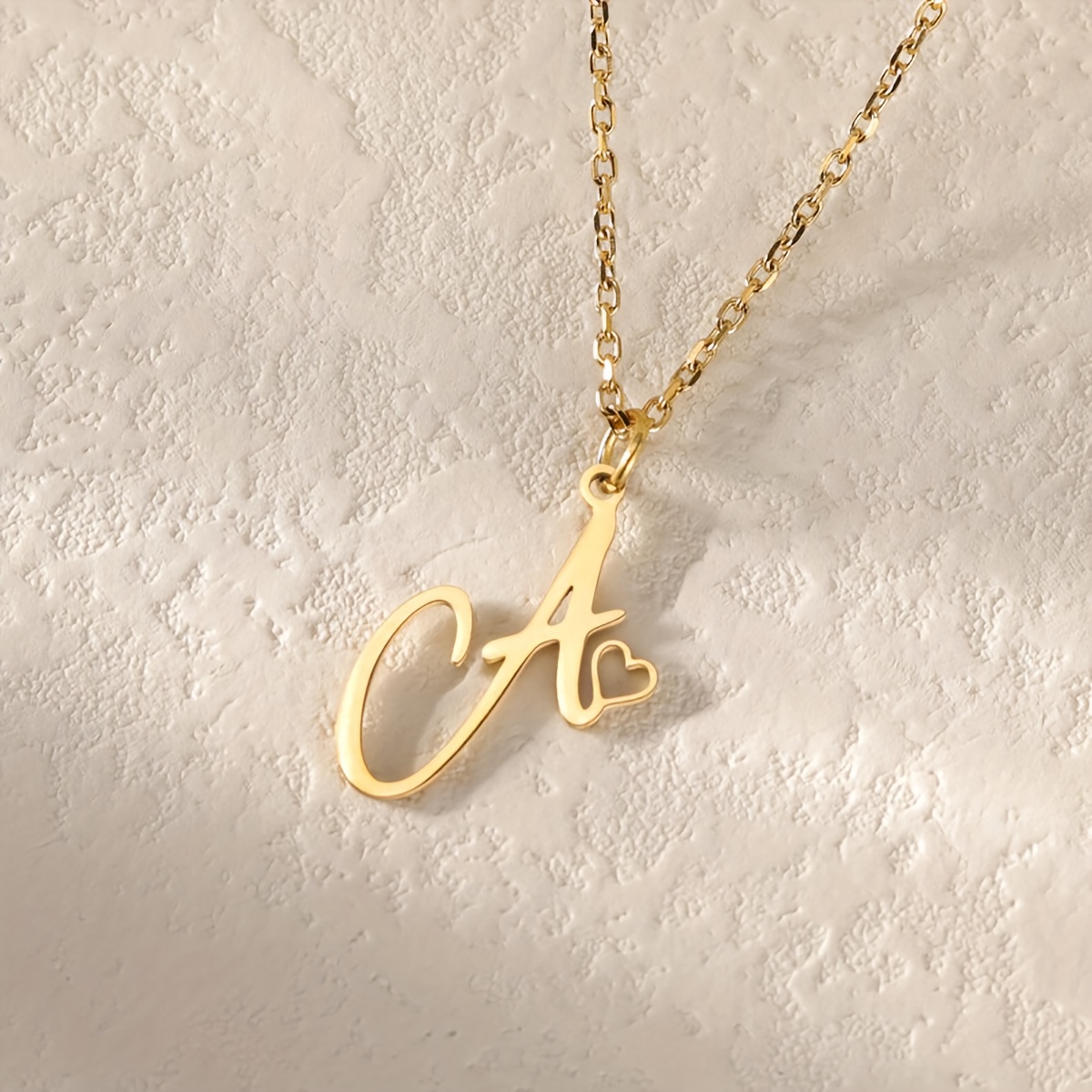 Personalized Initial Heart Necklace with Custom Letter Pendant