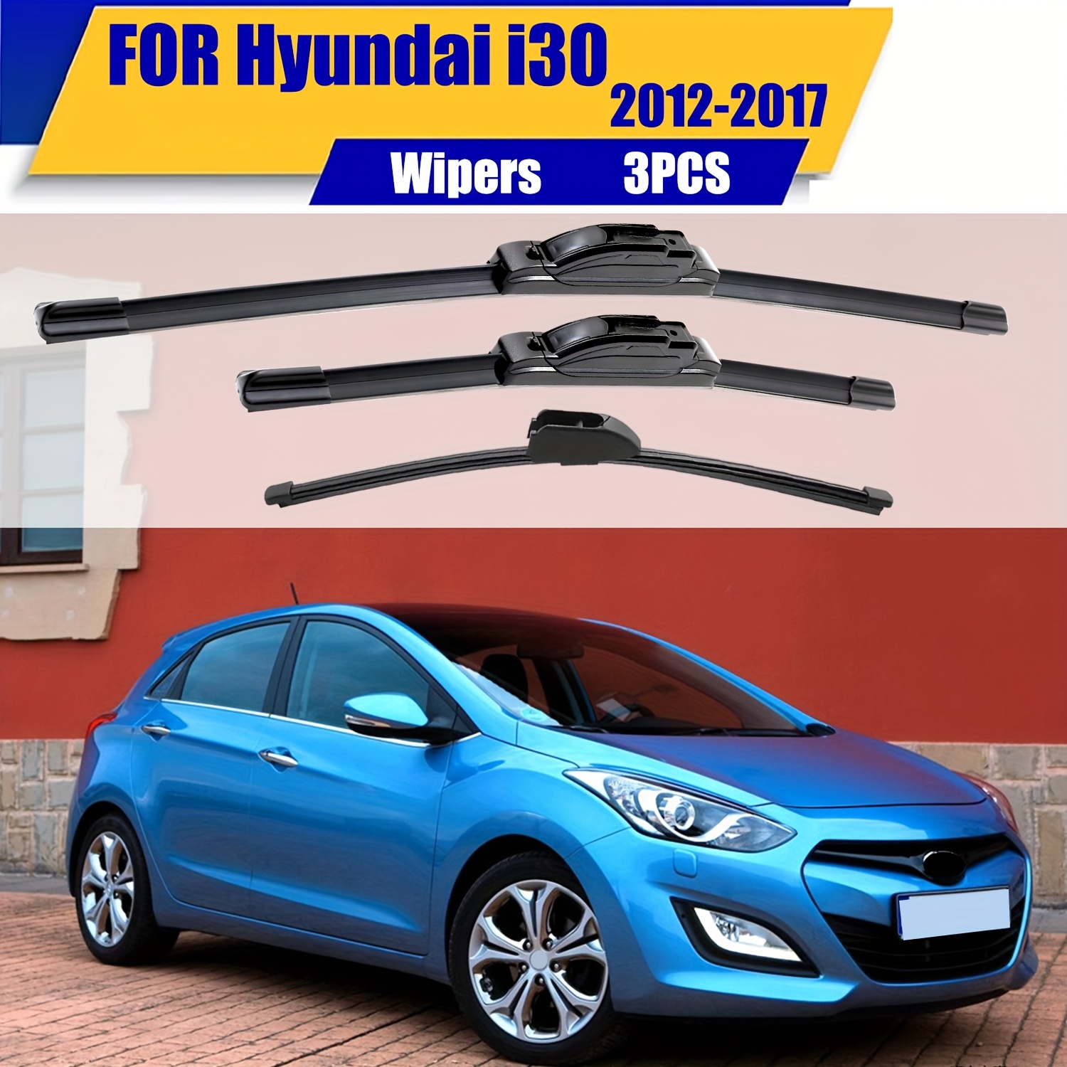 TEMU Spazzole tergicristallo 26"+14"+13" di ricambio per Hyundai I30 dal 2012 al 2017, set di spazzole tergicristallo anteriori e posteriori qualit�
