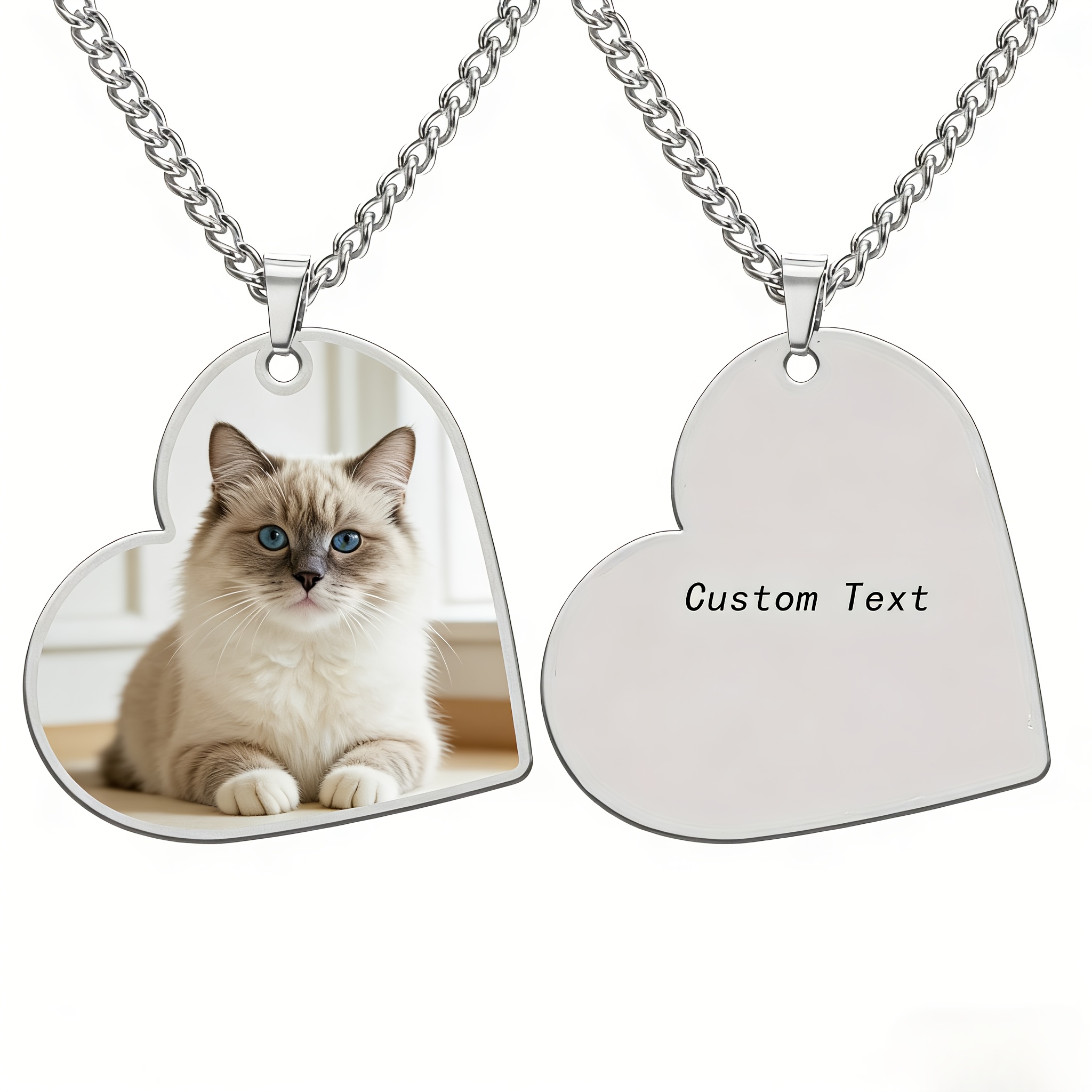Personalized Custom Photo Necklace — Heart-shaped Pendant