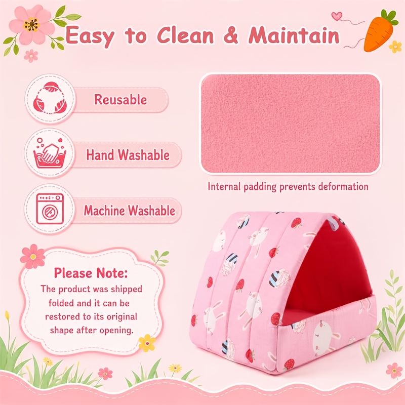 Washable Guinea Pig Bed House & Small Animal Hideout Cave