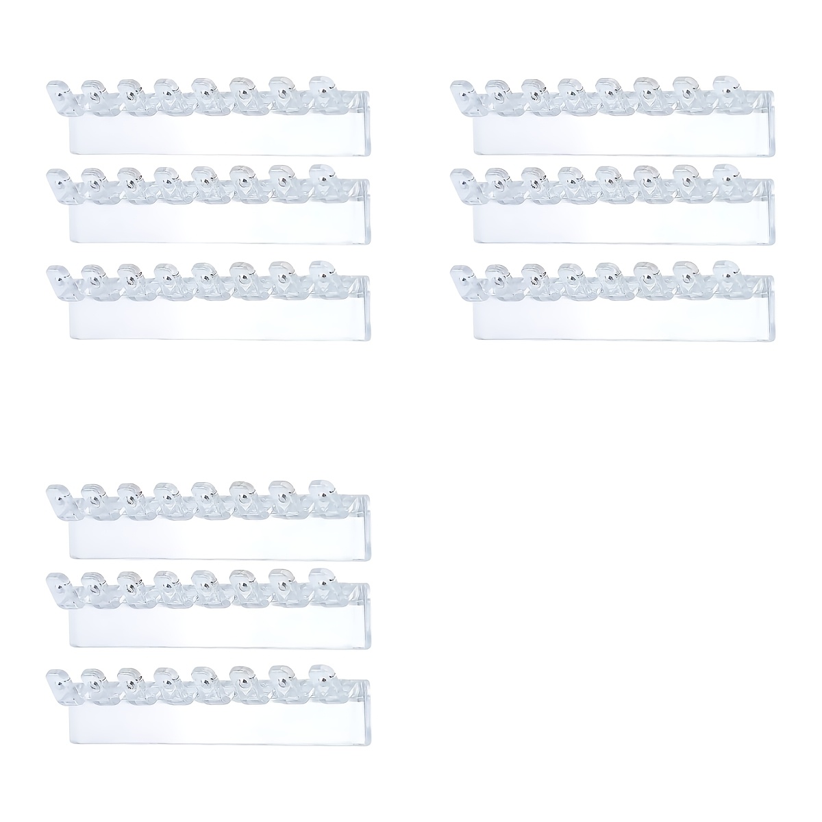 TEMU 9pcs Wall-mounted Acrylic Jewelry Organizer With 8 Hooks | Multipurpose Storage For Necklaces, Bracelets, Earrings, Rings, Durable , Ideal For
