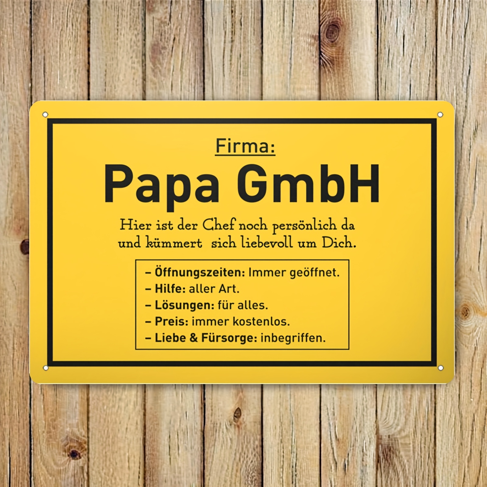 E-shop 2D Flach, . Papa GmbH Deutsches Metallschild - Traditionelle Eisenblech-Wandkunst, 20x30 cm Ungerahmt, Kein Strombedarf, Vielseitige Dekoration