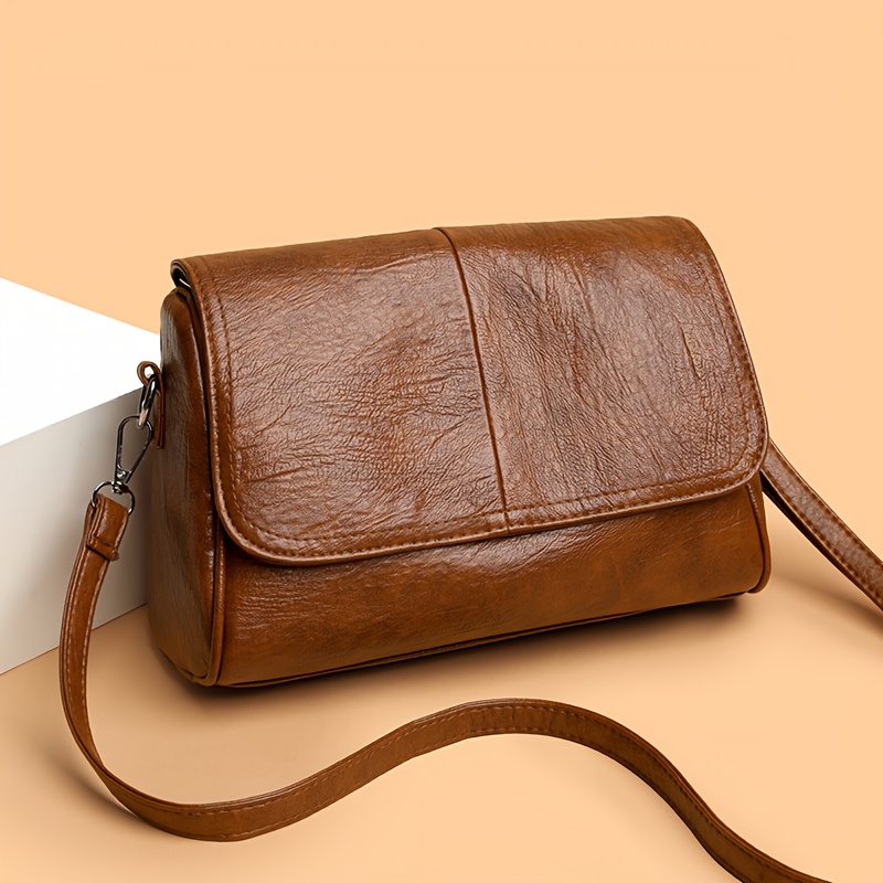 TEMU Easy And Elegant Women' Shoulder Crossbody Bag, Classic Flap Design With Delicate Texture, Comfortable Strap, Casual And Versatile Daily Item
