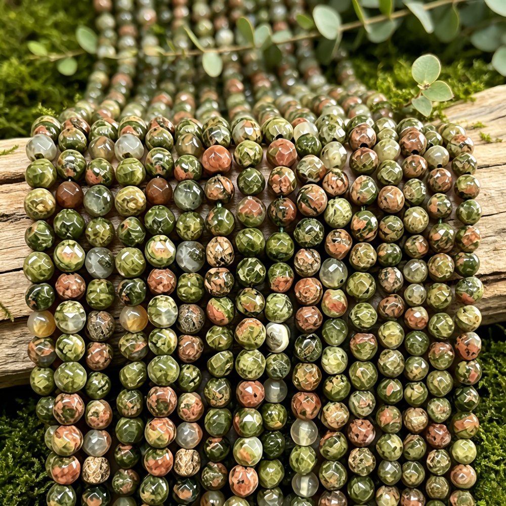 TEMU Natural Unakite Quartz Round Spacer Beads, Smooth Polished Surface, 4mm Decorative Beads, Symbol Of Of Friendship. Suitable For Handmade Making,