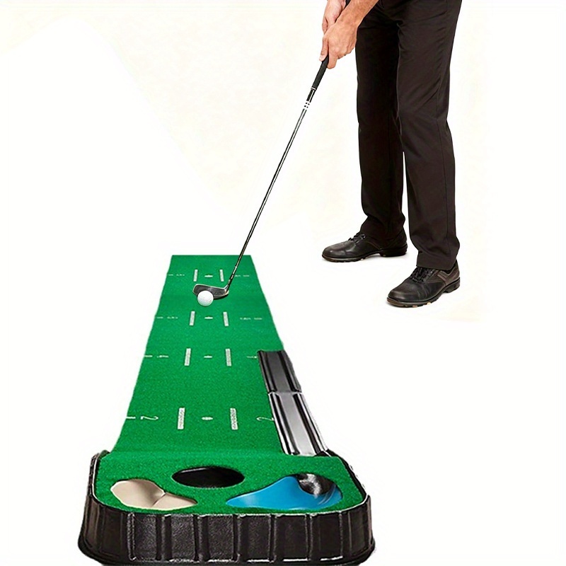 Golf Putting Mat with 3 Balls and Auto-Return Track