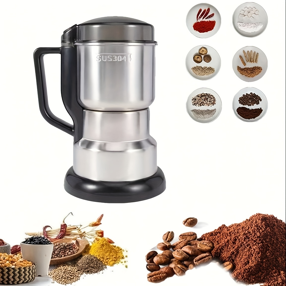 TEMU A Compact Grinder For Grains, Perfect For And Kitchen Use, Featuring A Powerful . An Ideal Gift For The