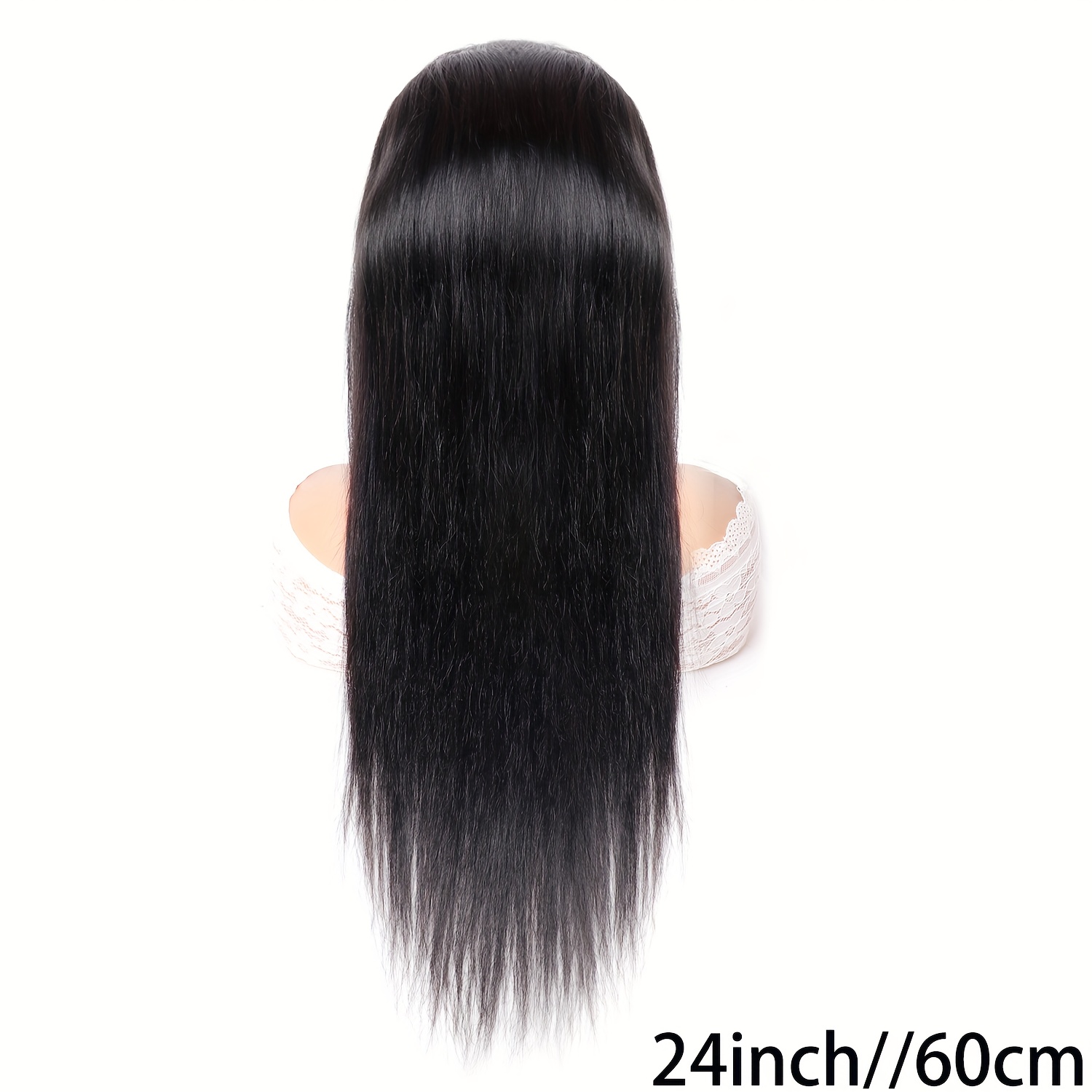 TEMU 360 Full Lace Wig Straight Lace Front Wigs 180% Density Human Hair For Women Pre Plucked 100% Human Hair Lace Frontal Wigs Human Hair Natural Black