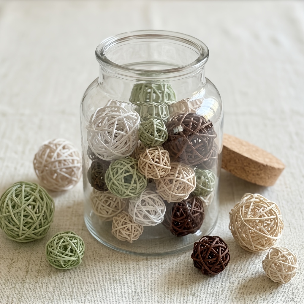 TEMU 28 piezas, de (/Beige/Café/Verde), de 3 cm a 6 cm, Ideal para decoración navideña, , relleno de tazones, decoración colgante para árboles de