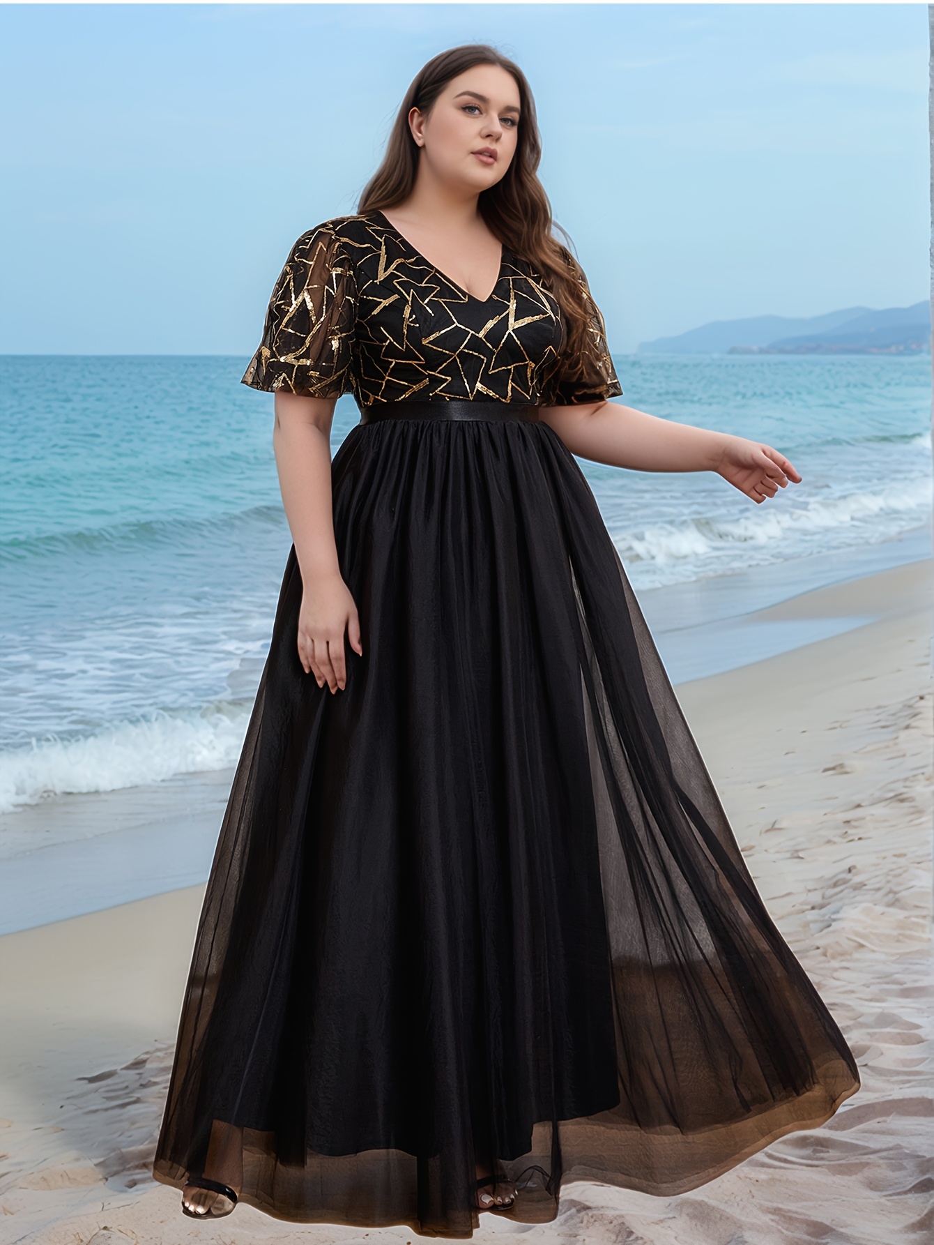plus size plus size womens mother bride sequin formal maxi - Temu