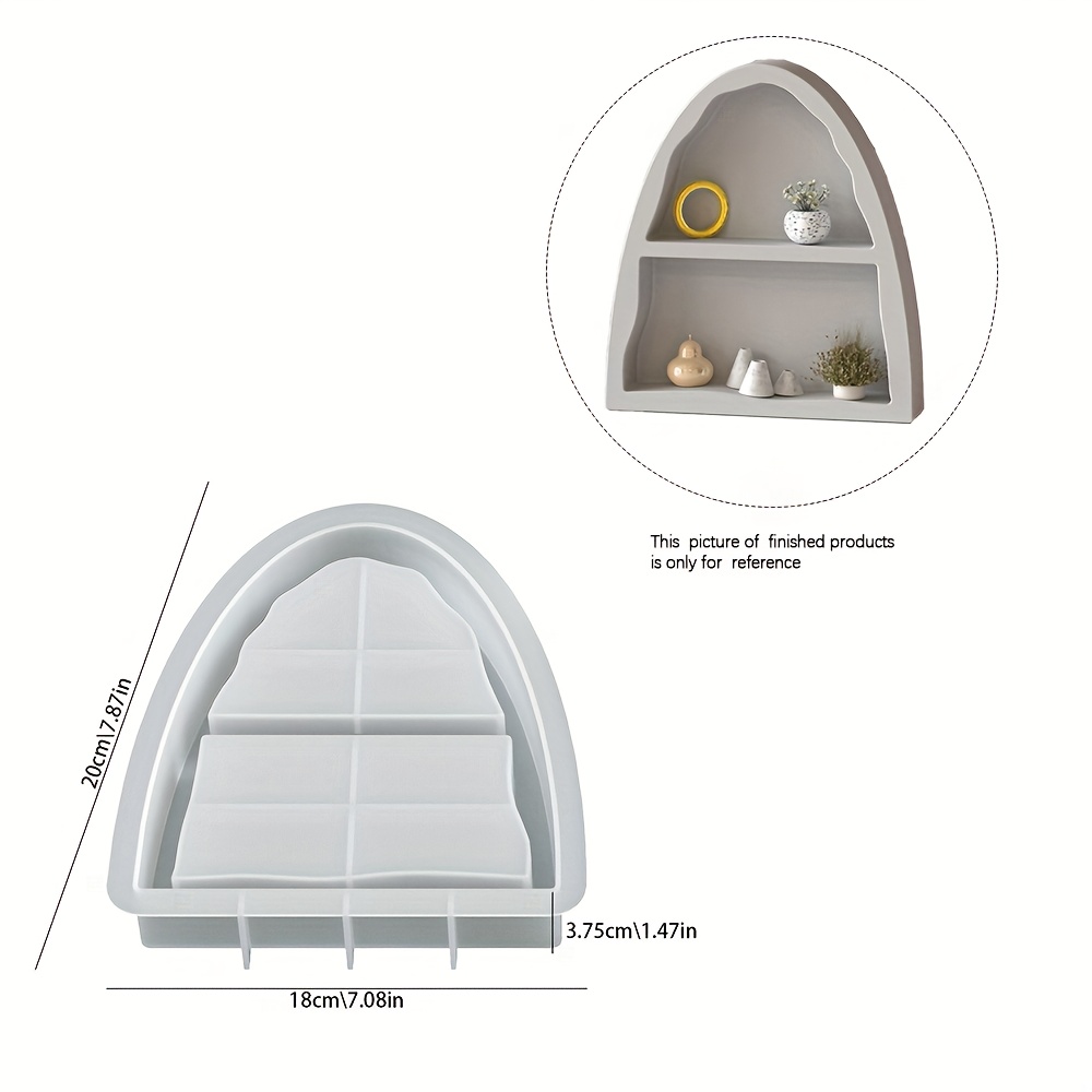 E-shop Bogenförmige Harz-Silikonform, Doppelschichtiges Design, Silikon-Aufbewahrungs-Ornamentform für Gips-Beton-Harzguss, Zweistufige