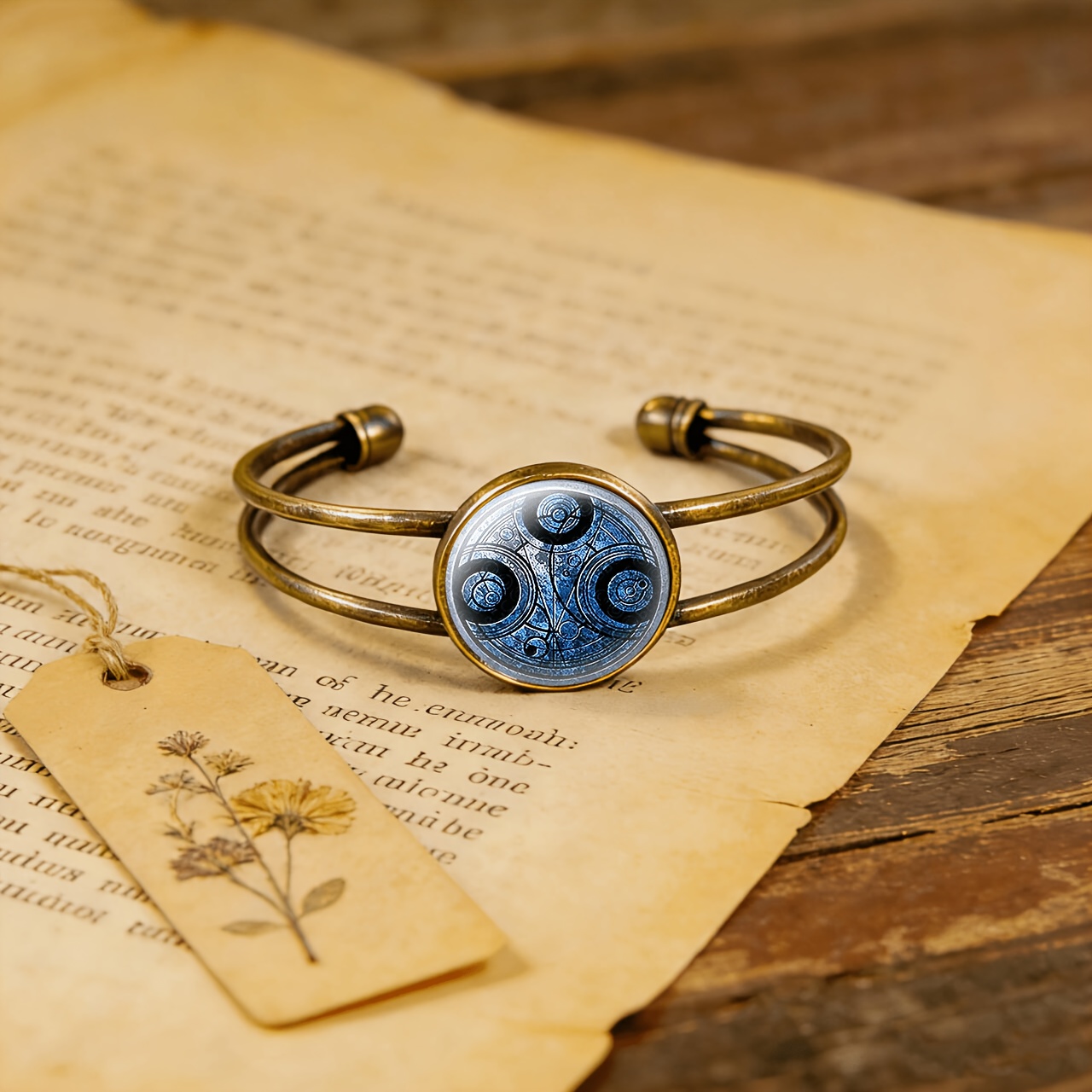 Women's Antique Cyan Double-Layer Adjustable Bracelet