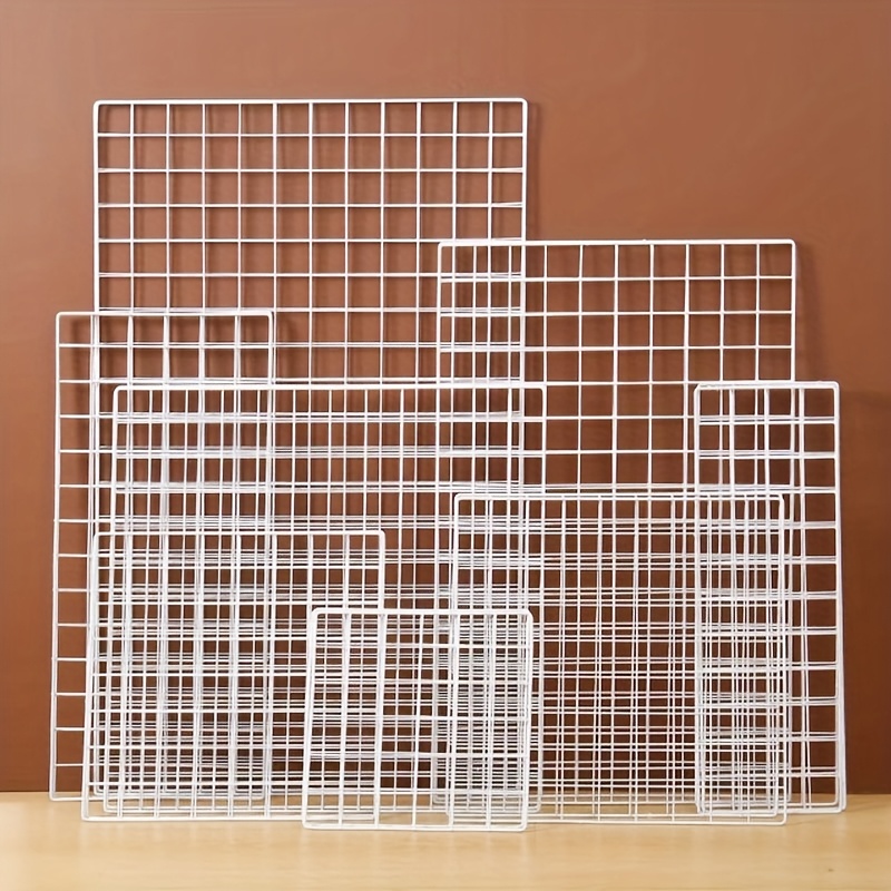 1pc of metal photo wall   decorative painting display rack metal wire mesh photo wall multi size   wall decoration grid mesh kitchenware storage rack plant space display   for halloween and christmas