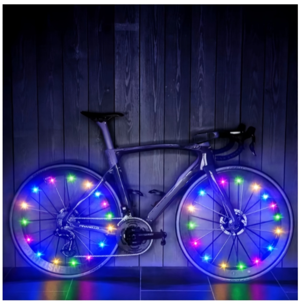 TEMU Led Wheel Light | With Mounting Button | Without 7th Battery | Bright Ambient Light With Color | Warning Function | Adjustable Frequency In 3