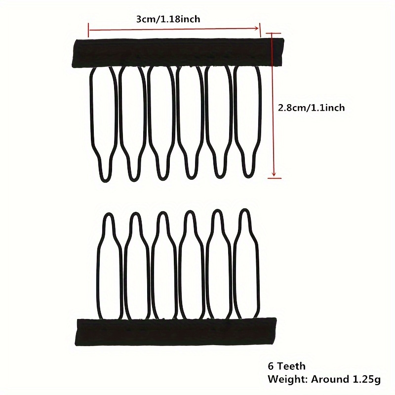 24pcs Stainless Steel Wig Combs, 3-7 Teeth - Lace Hair Clips For Secure Wig & Hair Extension Attachment, With Sleek Arc Ends, Ideal For Diy Wig Making And Professional Use