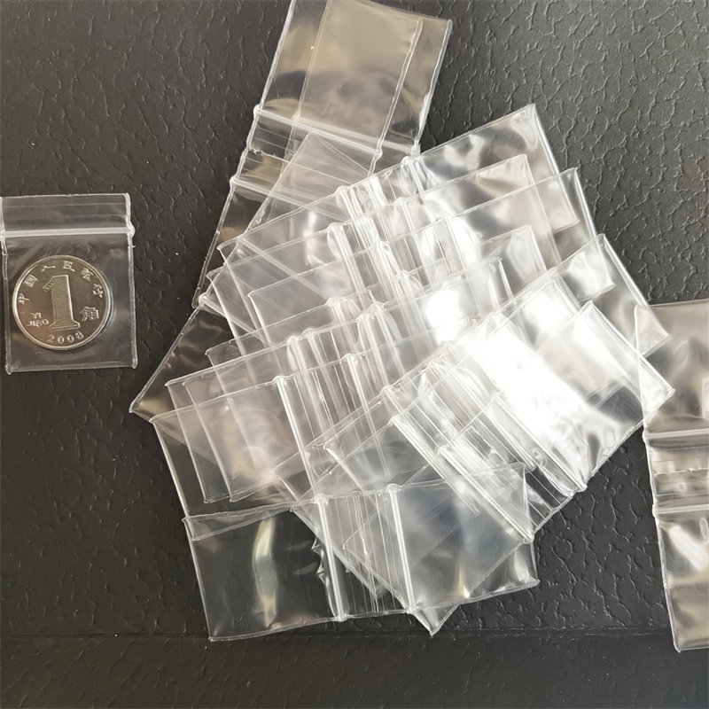 

-pack 1mm Clear Plastic Zipper Bags 25mm/0.98inch Square - Reusable Strong Storage Pouches For Jewelry, Pills, Small Items - Ideal For Wedding Favors, Travel,