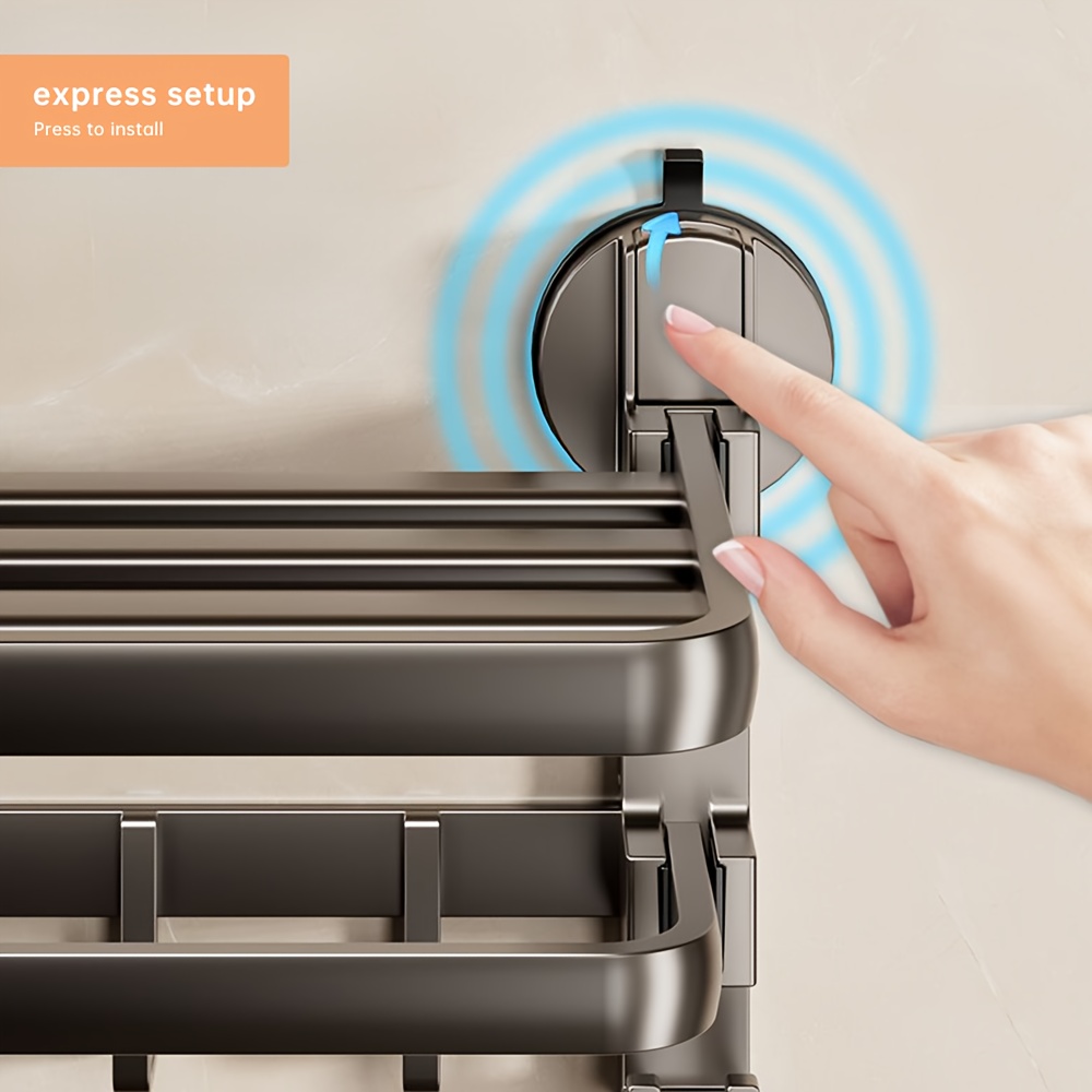 Musurjoy 1pc Space-Saving Shower Rack - Suction Cup Installation No Drilling, Heavy-Duty Bathroom Shelf, Suitable for Shower and Toilet Wall/Tiles, Multifunctional Organizer, Easter Gift, Back-to- Season Choice