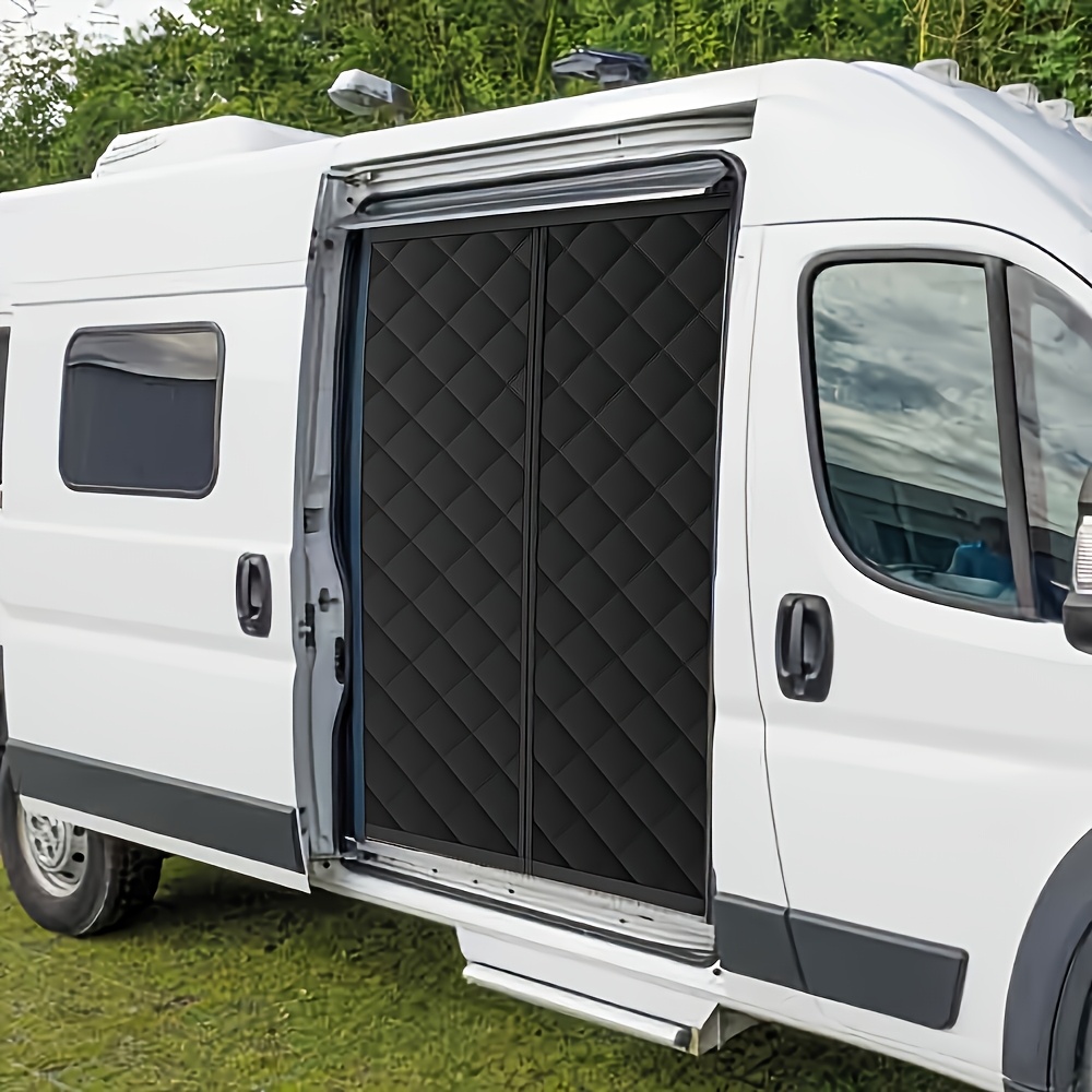 Image of Rv Entrance Door Curtain, Suitable For Rv For For Relay, Rv Magnetic Insulation Sliding Door And Window Curtain