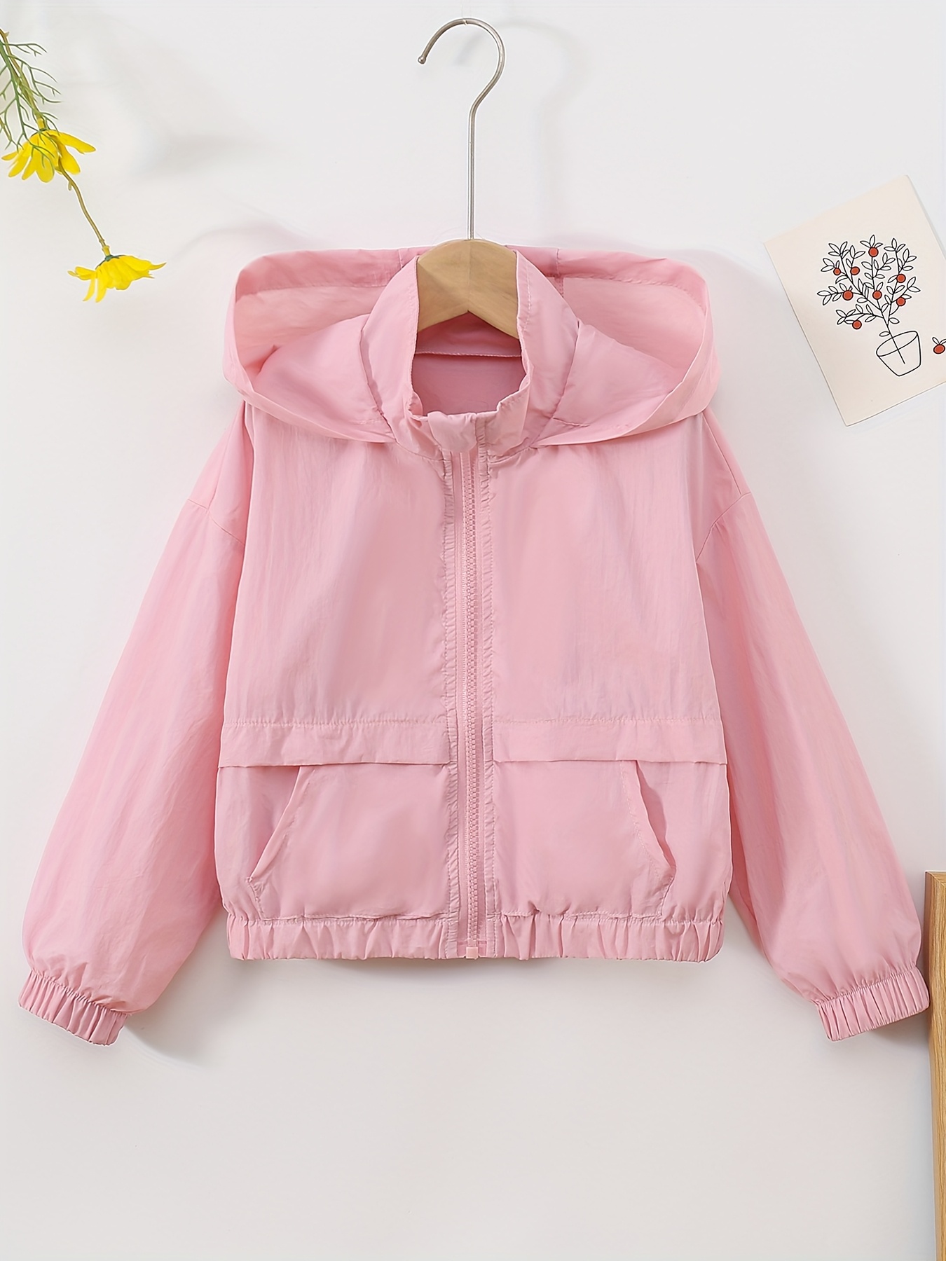 Solid Color Lightweight Jacket for Girls