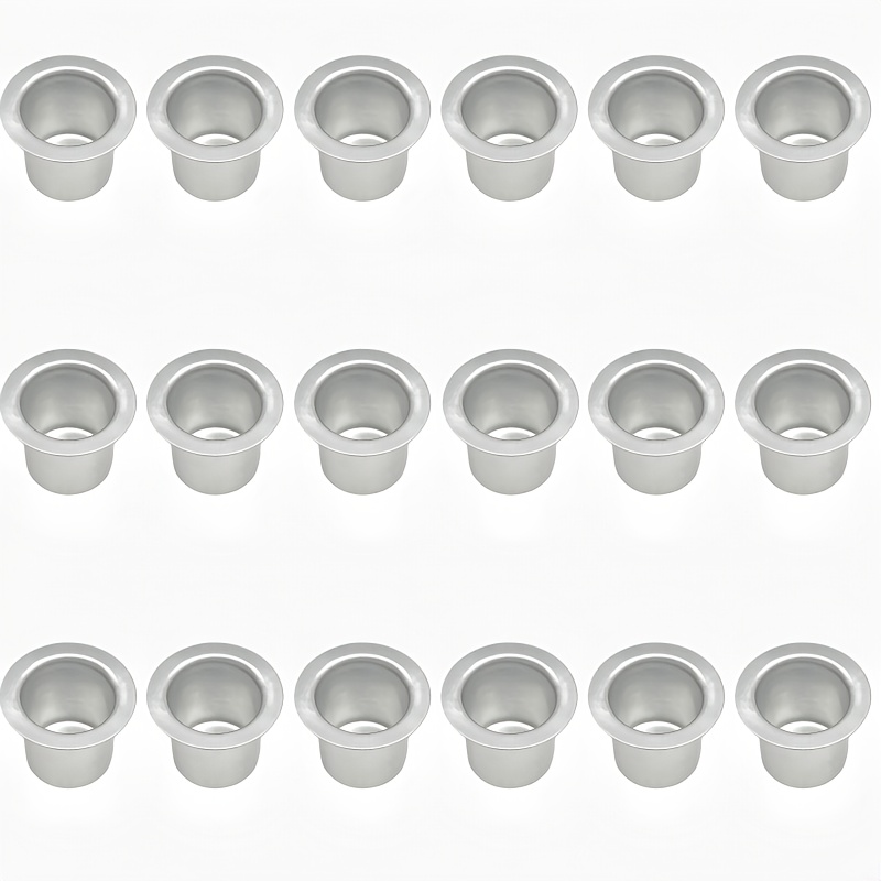Image of A Set Of 18 Aluminum Candle Holders, Designed To Support Candles On Dining Tables. Ideal For Decorations, Catch Wax And Are Particularly Suitable For Candle-making Scenes. Can Be Used For