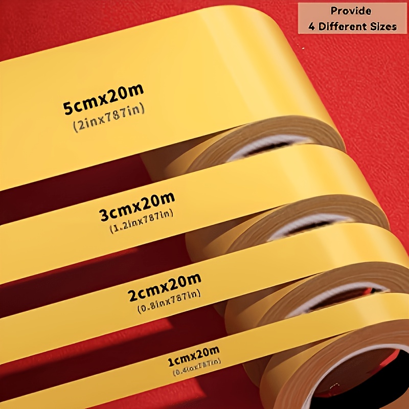 E-shop 4er-Pack extra langer doppelseitiger Klebeband in 3149,61 Zoll mit starkem Kleber, geeignet zur Befestigung von Produkten in den Größen 1,97