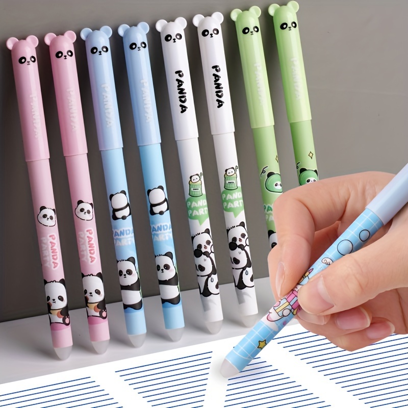 

4-pack Cartoon Erasable Ballpoint Pens, 0.5mm , Water-based Ink, Reusable Writing Tools For Office, School Supplies