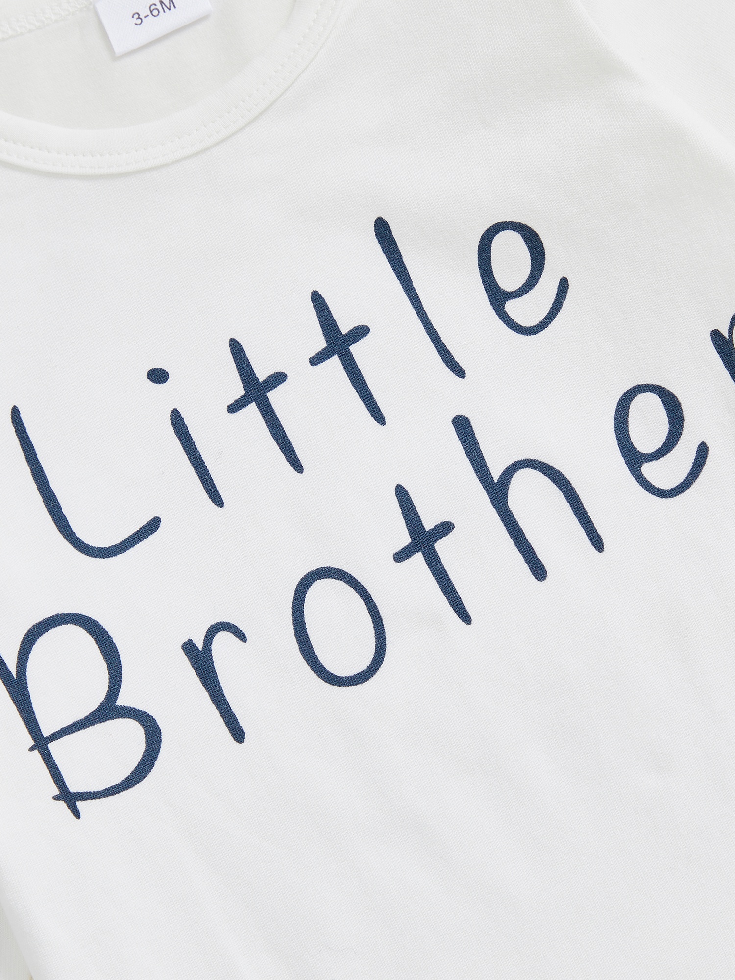 Newborn Boy Letter Print Long Sleeve Romper with Stripe Pants