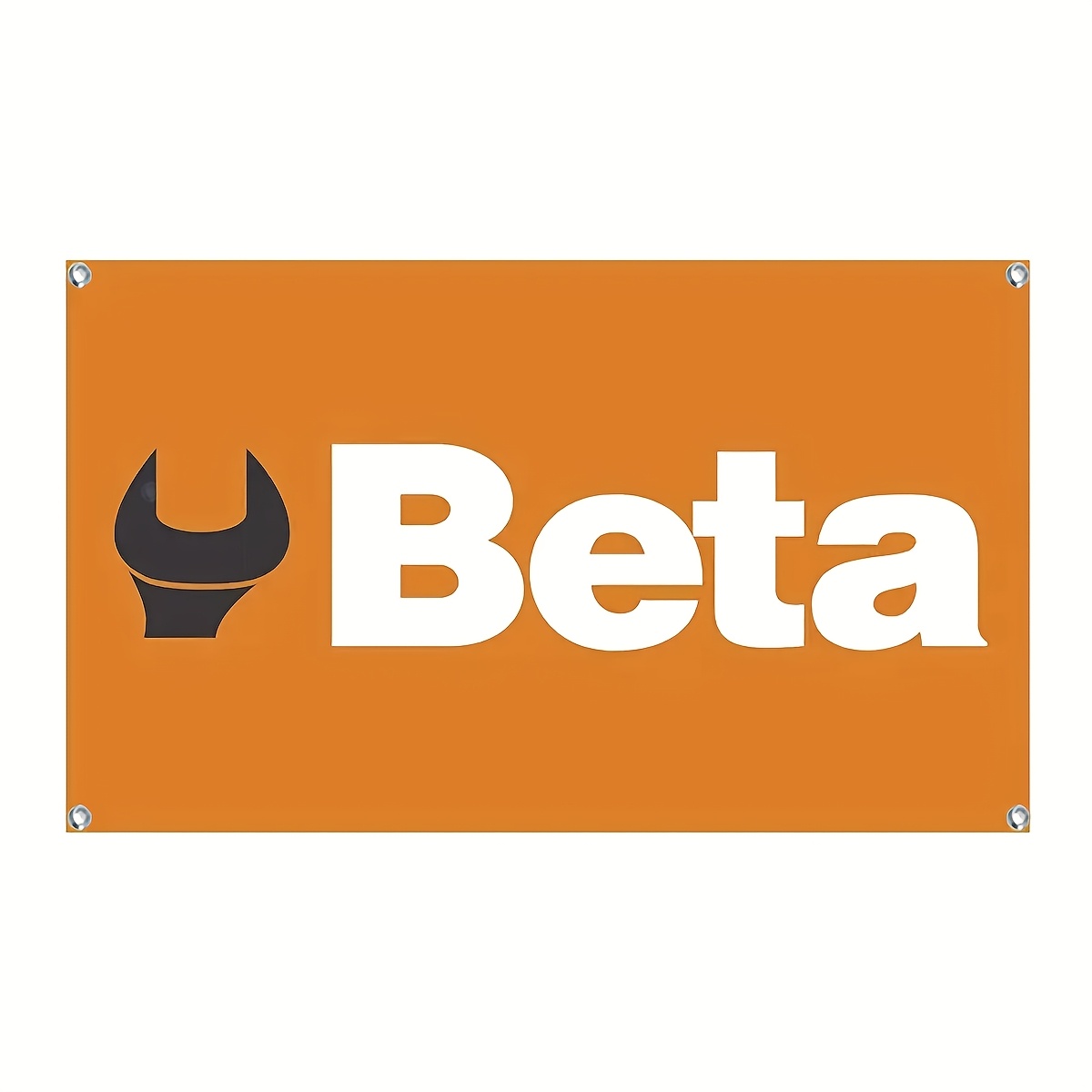TEMU 1pc 36.0x60.0 Inch Banner - Beta Logo And Corner Design, Weather-resistant Gray/orange/, Suitable For Outdoor Advertising, Events, Construction