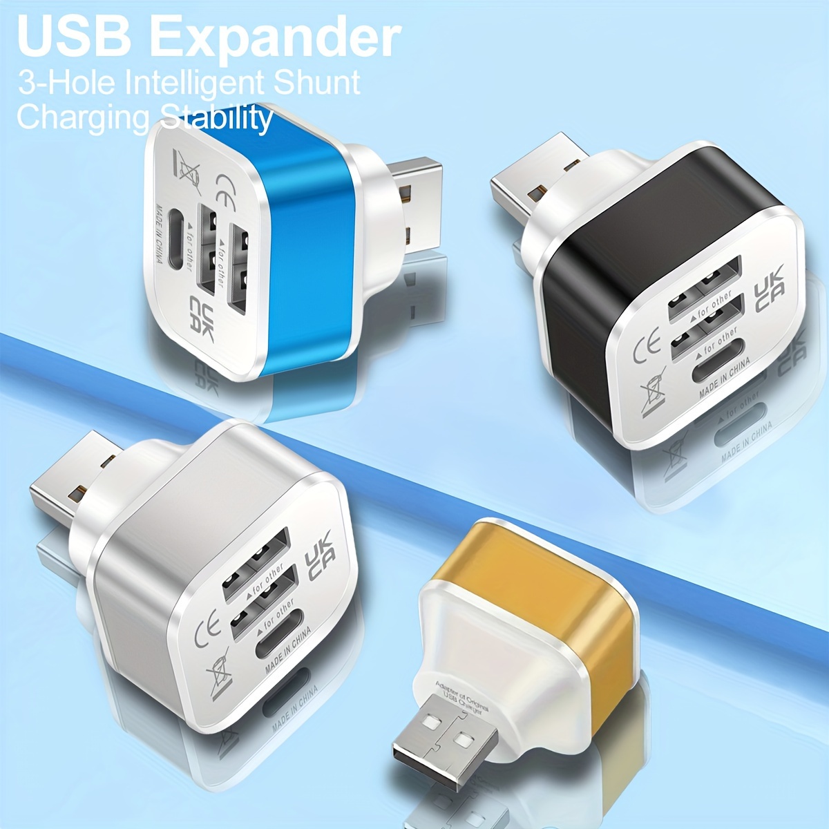 

Kaxoe Usb Expander With Pd & Dual Usb - Compact Car Charger Adapter With Led Charging Indicator, , For Device