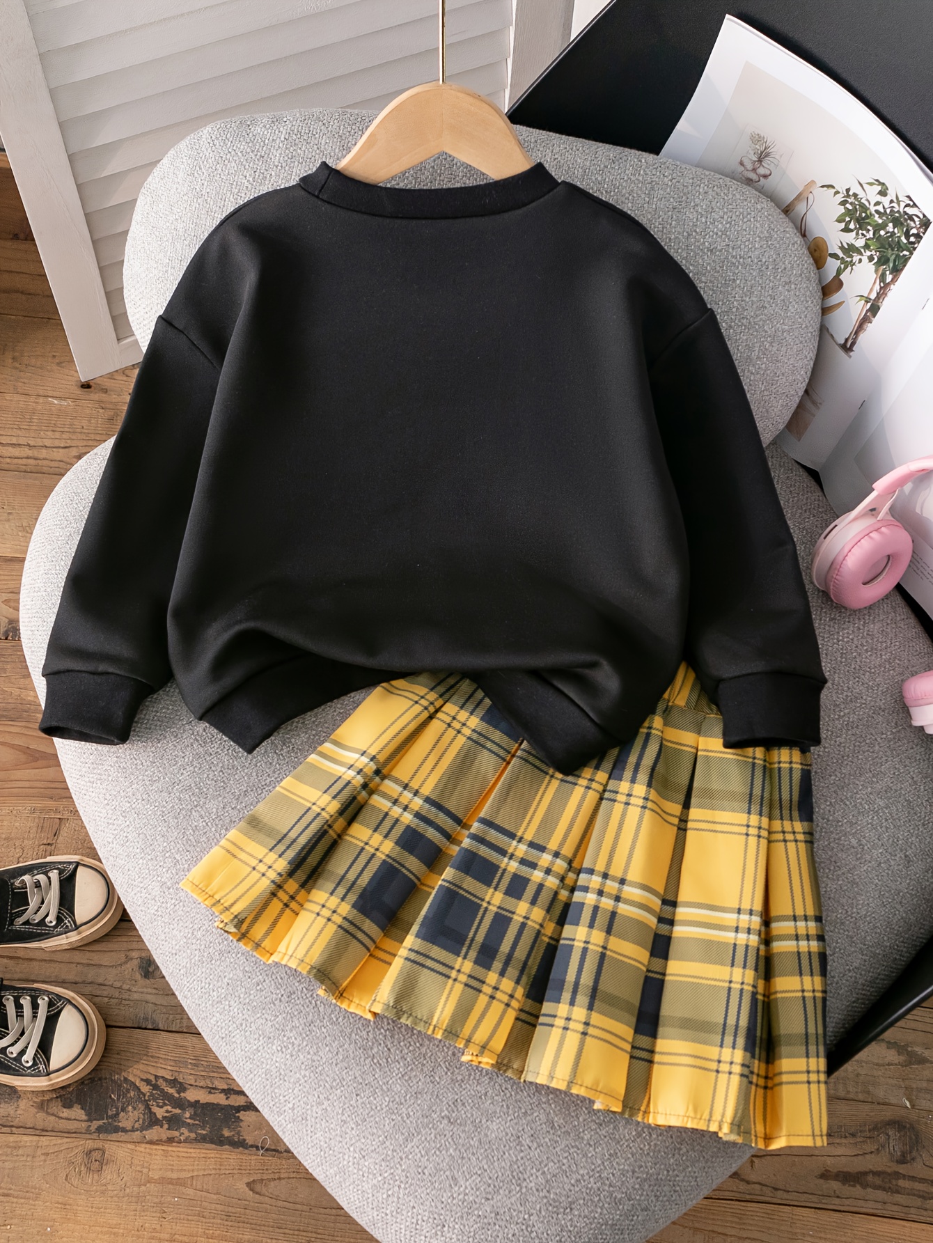 2pcs girls outfit set oversized long sleeve Temu Canada