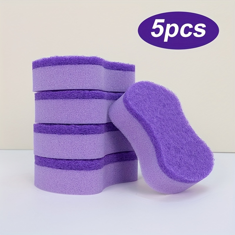 Image of 5/20pcs New Purple Kitchen Cleaning Sponge, Durable And Deformation-resistant For Restaurants, Hotels, Home Use – Suitable For Bowls, Utensils, Pots & Pans, Sinks