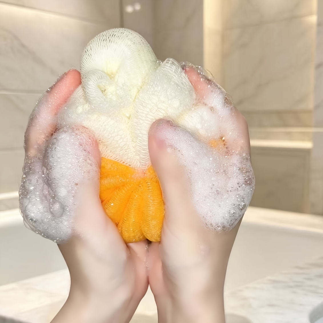 Compact Bath Ball with Double-Layer Soft Material
