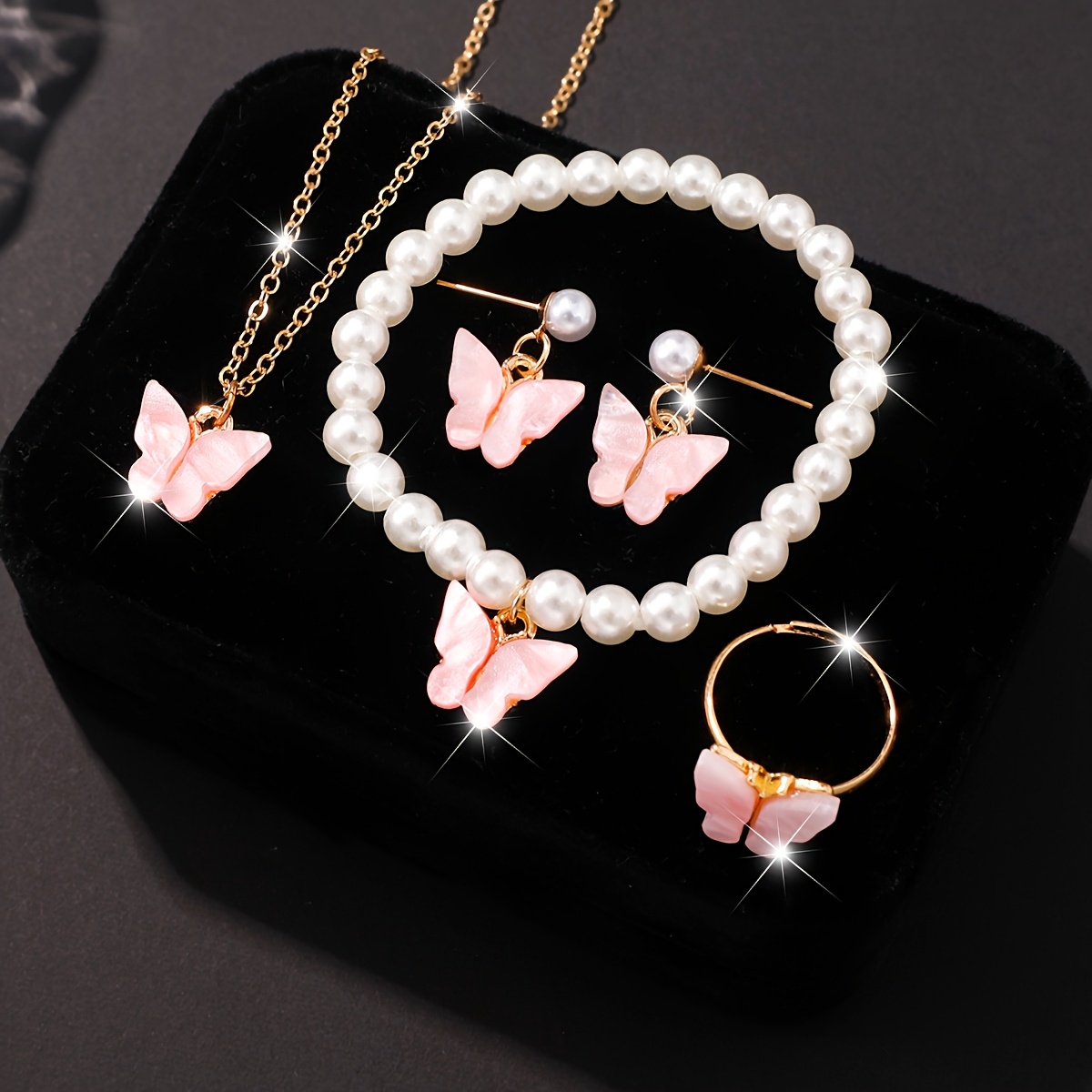 5pcs Women's Fashion Elegant Butterfly Jewelry Set