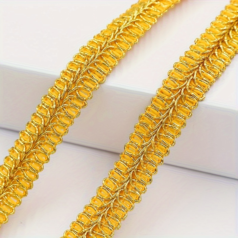 E-shop 10 Meter pro Karte, 1,5 cm Goldene und Silberne Achter-Spitze Heringsspitze Kordelware, Laternen Kleidung Vorhang Zusätze, Haar Zusätze,