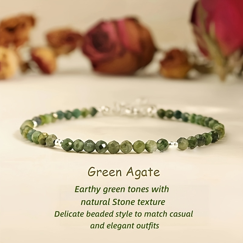 Image of 1pc Agate 3mm Bead Quartz Bracelet Minimalist Wealth Protection Jewelry Women's Fashion Bracelet