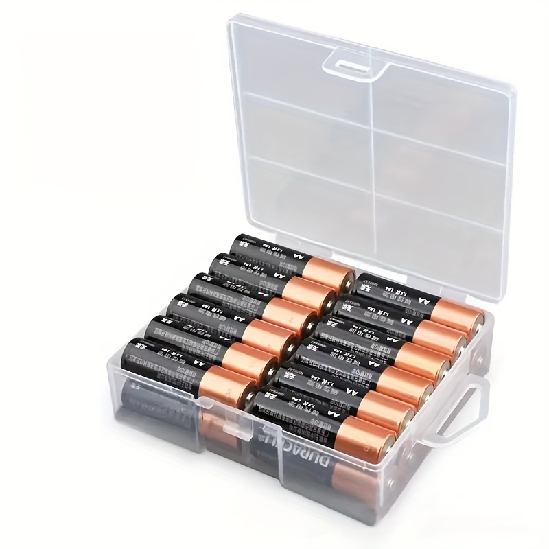 

Durable & Clear Pp Battery Organizer Case - Protection & Portability For 24 Aa/aaa Batteries