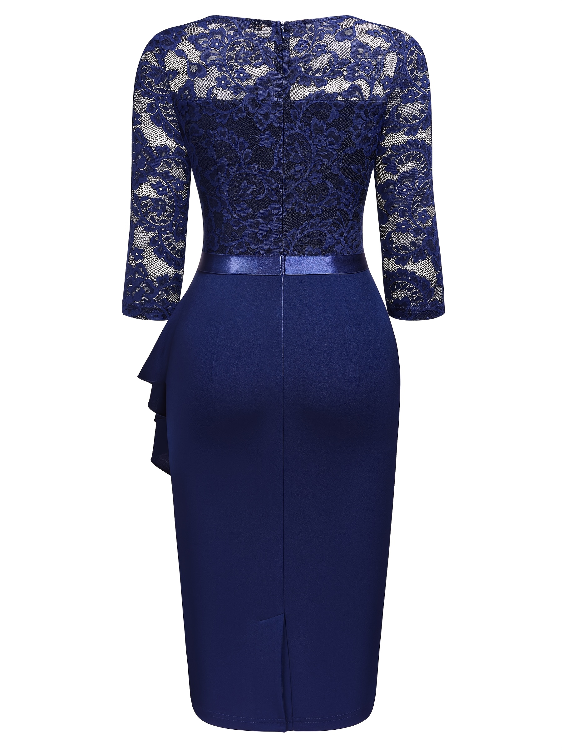m6220 elegant womens vintage floral lace dress v neck 3 4 - Temu