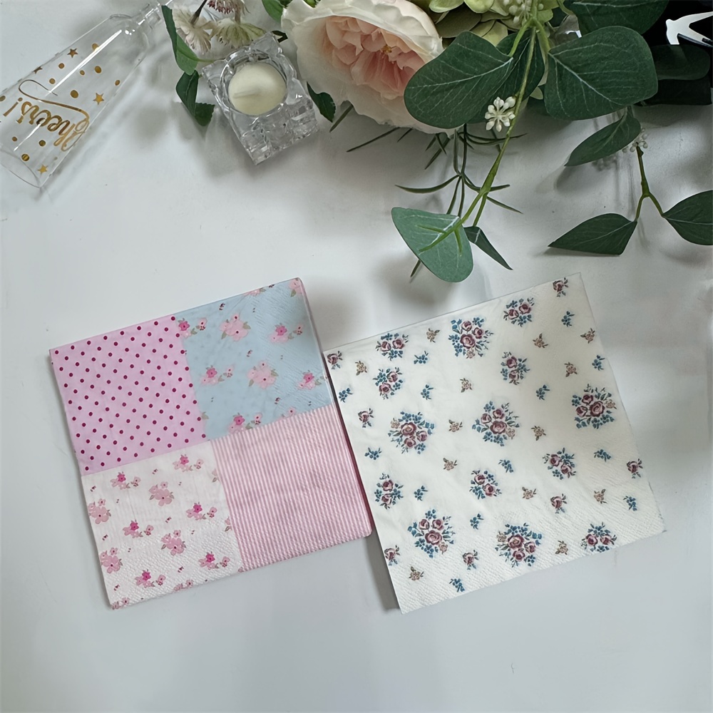 

20pcs Floral Printed Paper Napkins, 13x13 Inch, 2-ply, Wedding, Bridal Shower, Birthday Party Decorations, Restaurant & Supplies, Wedding Gifts