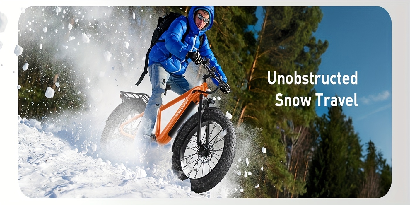 1 electric bike for adults rear high power brushless motor 26 fat tire 48v 15ah removable battery aluminum frame with rear storage shelf suitable for outdoor off road and urban commuting orange   disc brakes Product details 3