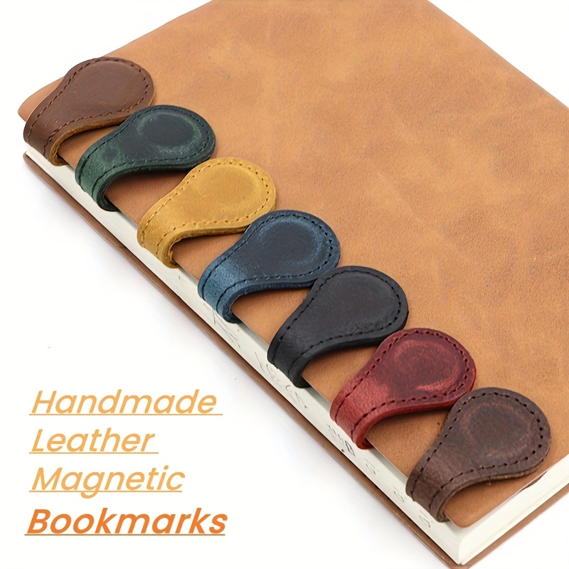 TEMU Set Of 5 Bookmark Clips For Readers, Suitable For Men And Women, Featuring A Vintage Double-sided Design, Faux Leather Bookmarkers With A