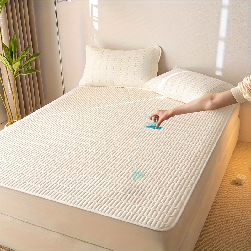 

1pc Waterproof Thin Mattress - Stylish Solid Color, Perfect For Bedroom & Dorm Decor, Fits Single To Double Beds