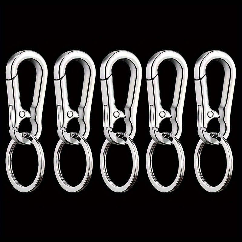 TEMU Conjunto de 5 Chaveiros de Aço Inoxidável com Fivela de Cabaça para Homens - Acessório de ao Ar Perfeito & de Única: retailer-supplied image
