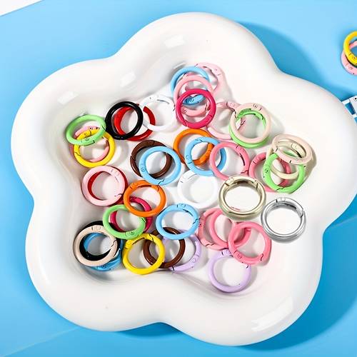 10pcs colored metal circular open circular ring keychain bag additions