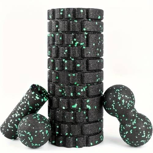 4pcs roller set epp foam roller fascia ball small double ball suitable for back spine leg stretching and fascia training for home gyms yoga travel